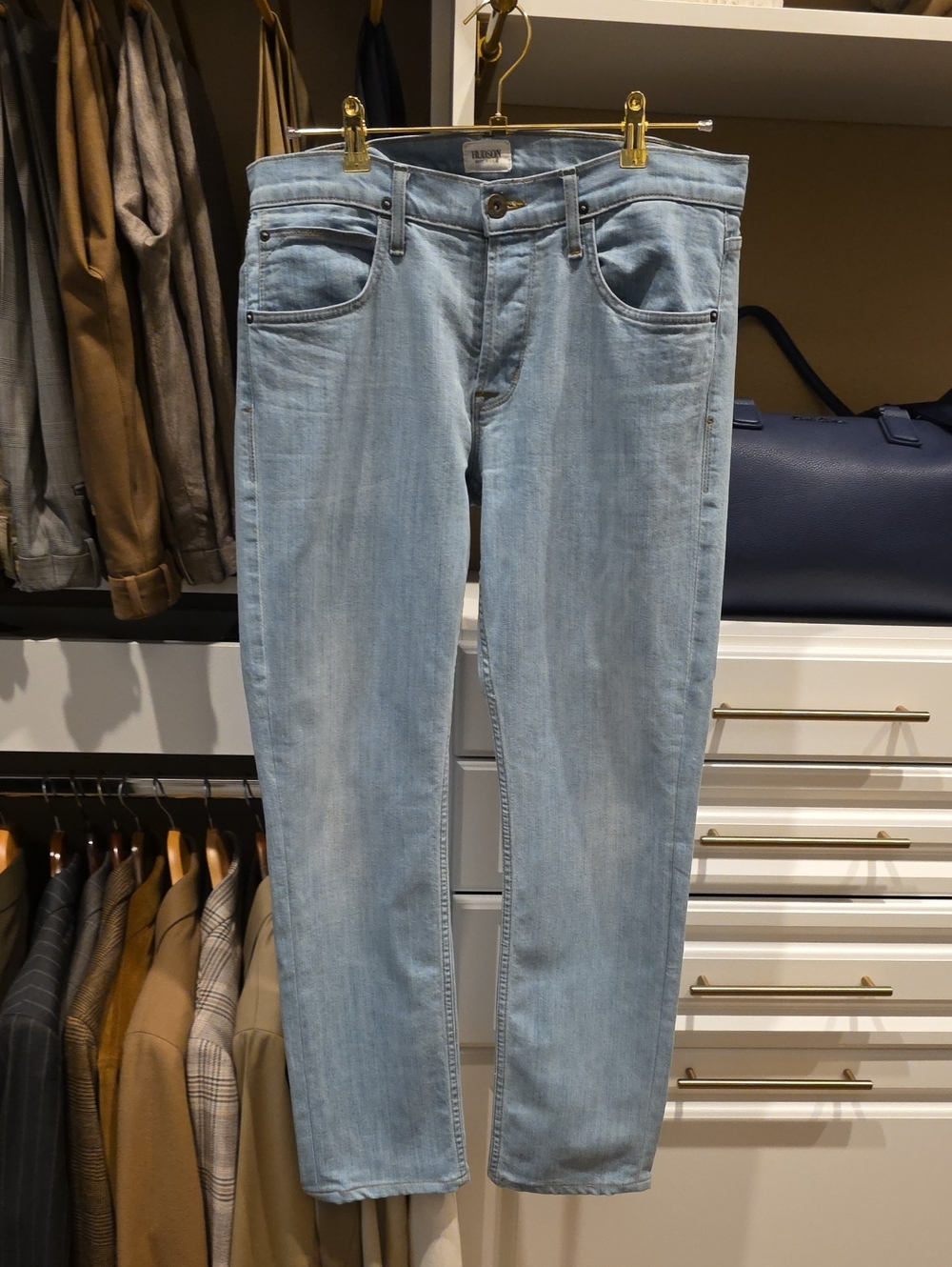 Hudson Byron Light Blue Men's Straight-Leg Jeans